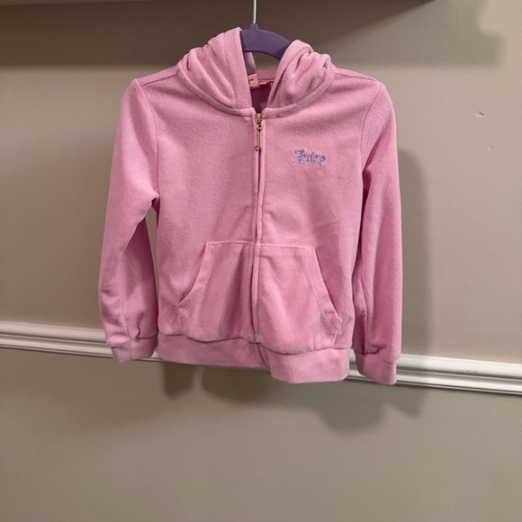 Juicy Couture Other - Juicy Couture Toddler Pink Velour Hoodie 3T Rhinestone Mommy & Me